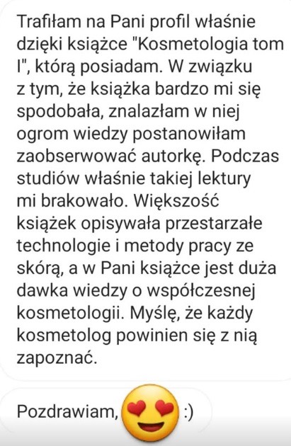 Opinia czytelniczki o książce Kosmetologia